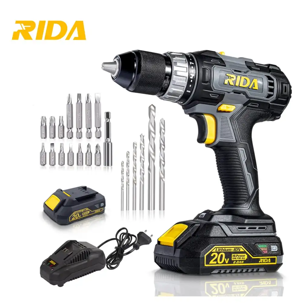 RIDA lithium 20v cordless drill herramientas de construction tool