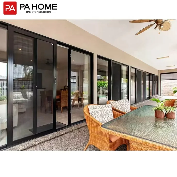 PA customized living room aluminum slim frame sliding glass door