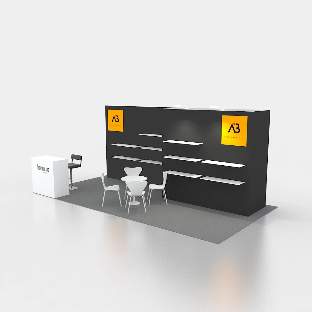 New style trade show display standard custom made saloon booth standard exhibition booth modular exhibition booth modern display