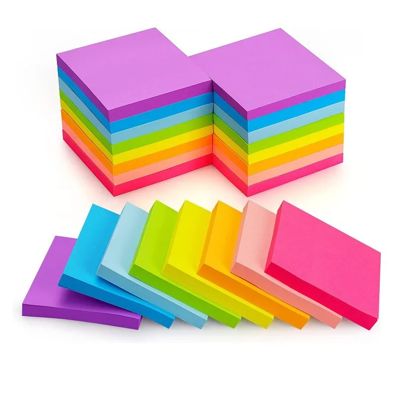 Sticky Notes 3x3 Inches Bright Colors Self-Stick Pads Easy to Post for Home Office Notebook Sticky Notes Memo Pad Customs