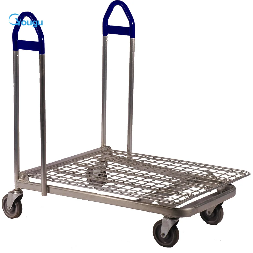 wholesale Warehouse industry customized steel welding wire cage trolley basket