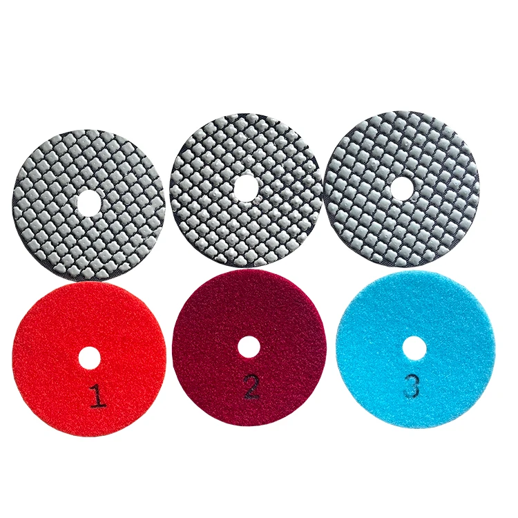 6 Steps Flexible Grinding disc Resin Bond Dry Diamond Polishing Pad for granite marble stone quartz