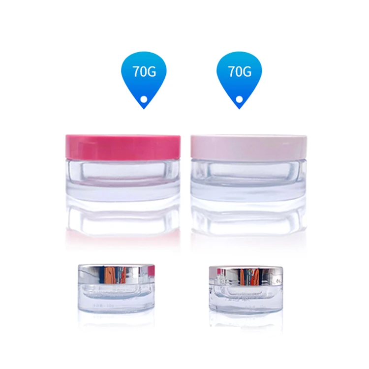 
customize volume clear glass jar gold cosmetic packaging frosted bottle glass cosmetic jar 