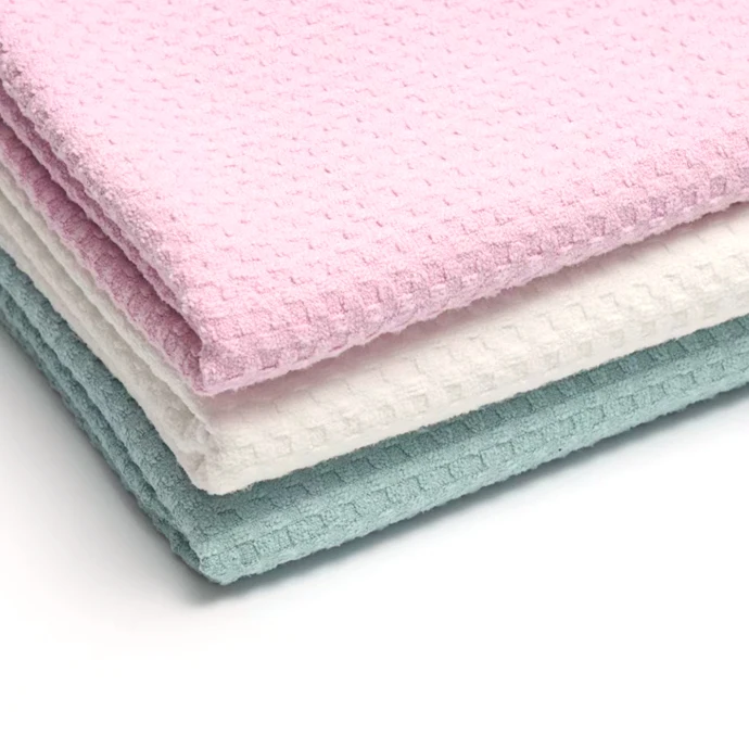 Fancy Weaving Microfiber Waffle Fabric in Rolls, Beach Towel Waffle Fabric