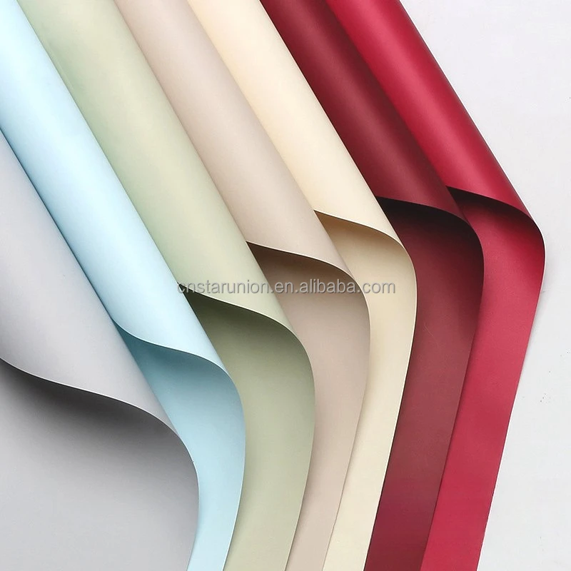 Solid Color Macaroon Florist Bouquet Wrapping Package Paper Floral Material Waterproof Plastic Paper Flower Packaging Paper