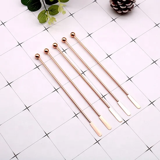 
new product ideas 2019 cartoon long handle stainless steel metal Cocktail stirrer 