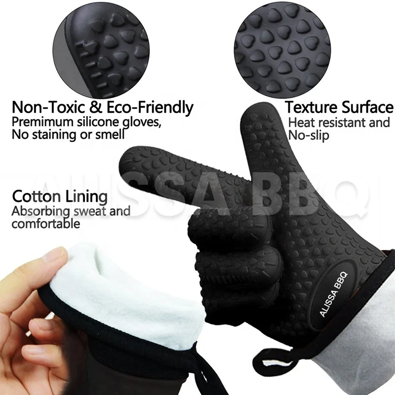 Silicone Cooking Kitchen Oven BBQ Grill Gloves Heat Resistant Hot Sale Products