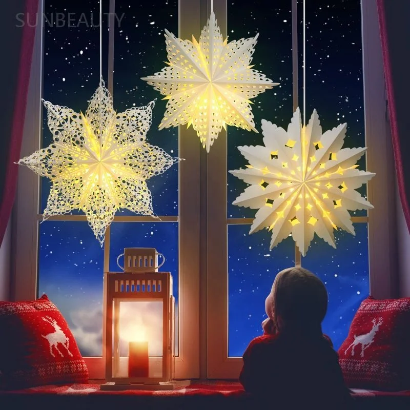 Personalized Christmas Star Snowflake Paper Star Lanterns Wholesale christmas paper star