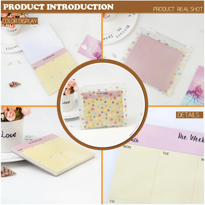 fancy custom hot sell 2022 desk weekly notepad for writing weekly planner pad memo pads