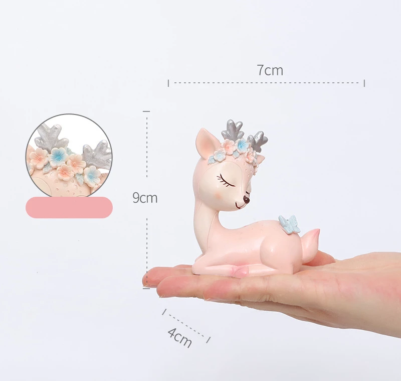 High Quality Mini Deer Couple Animal Set Car Dashboard Decoration Lover Wedding Gift Souvenir Home Statues Resin Crafts Animal