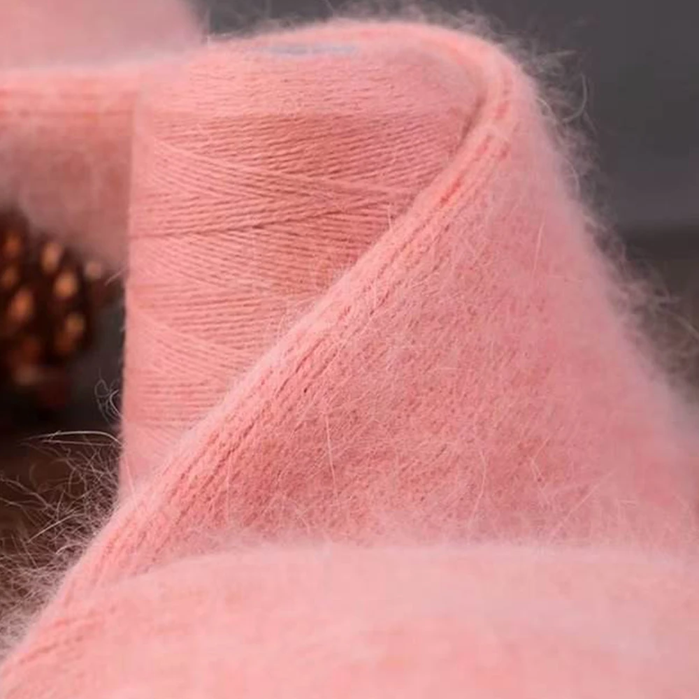 100% Organic Silky Multicolor Mink Cashmere Knit Yarn Long Hair High Quality for Hand Knitting and Sewing