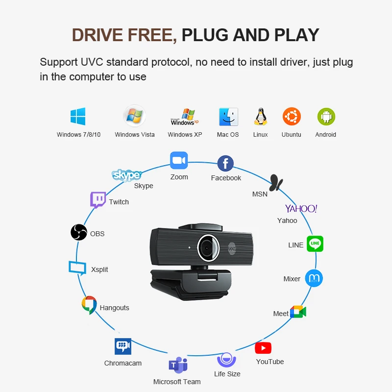 Ultra 4K HD Video Calling Noise-Cancelling Mic HD Auto Light Correction Wide Angle Compatible with Microsoft Teams Zoom