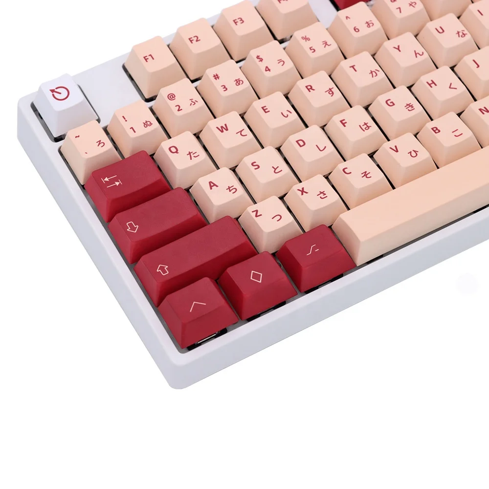  129 Keys Japanese Root Cherry Profile Dye Sub Keycaps for Mechanical Keyboard GH60 XD64 GK64 Tada68 Poker 60
