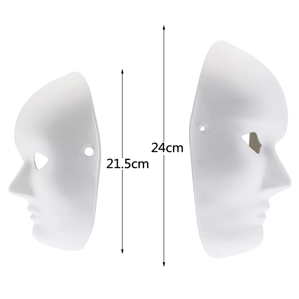 DIY Full Face Masks White Craft Masks Blank Paintable Art Masks With Paint Set for Halloween Costume
