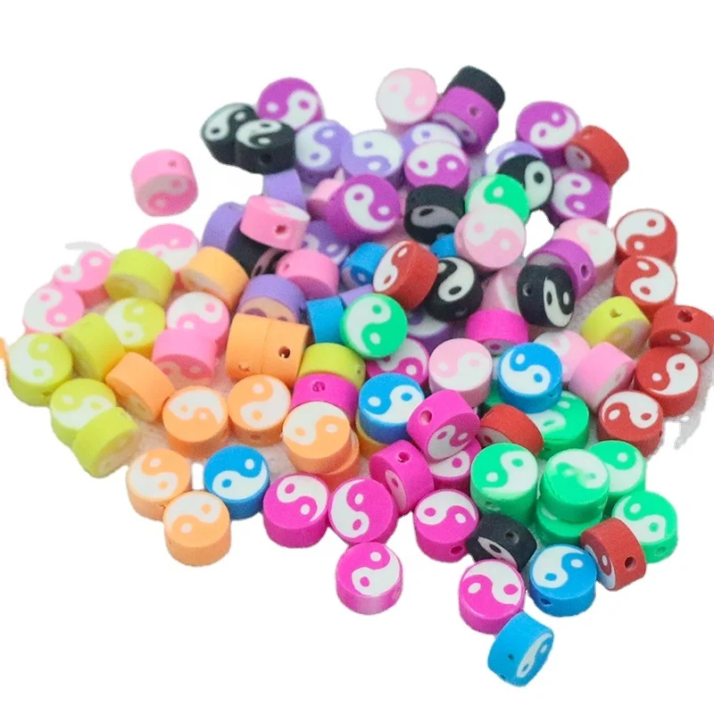 Clay bead jewelry Bagua DIY jewelry accessories Taiji soft pottery multicolor beads soft pottery loose beads