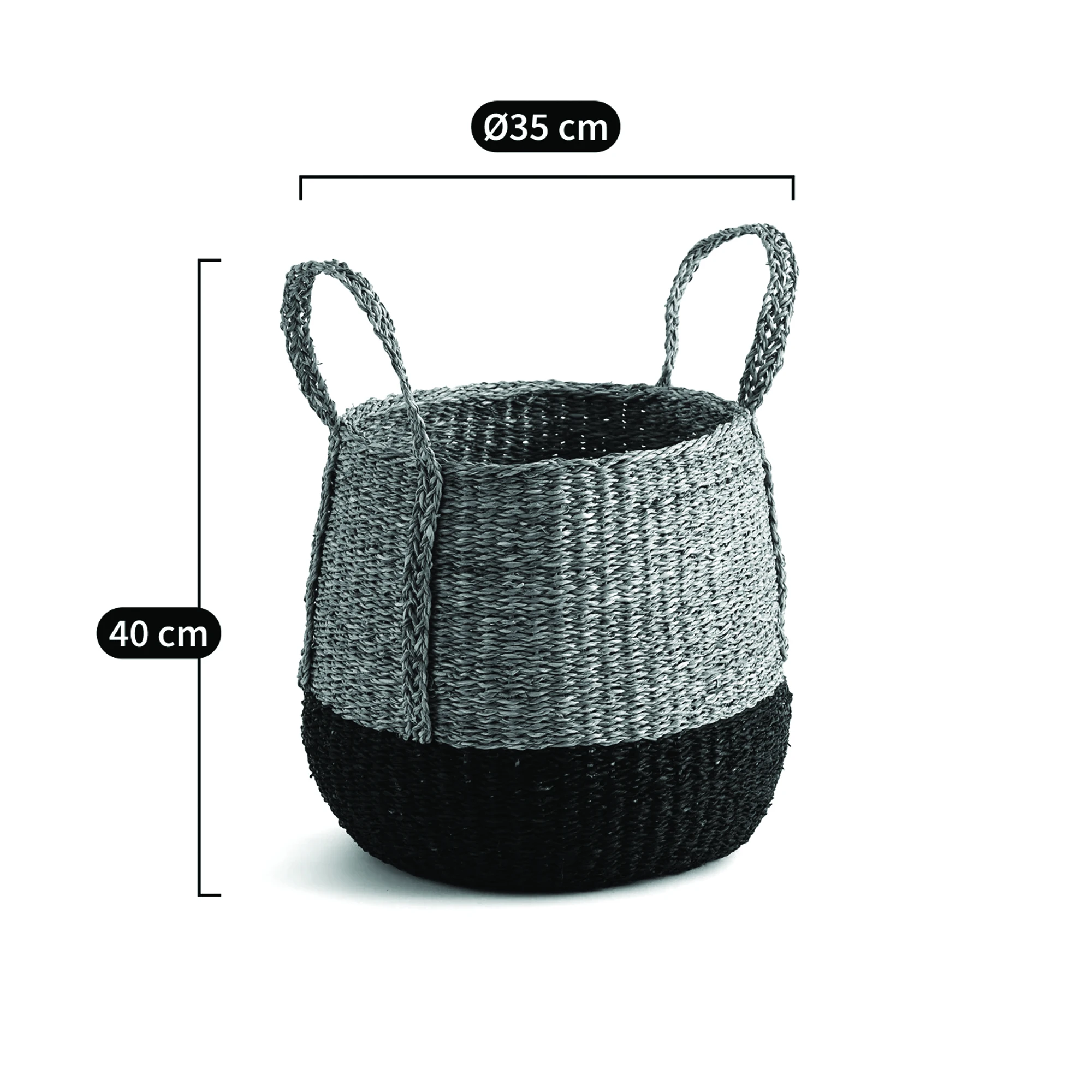 Wholesale Cheap Price Straw Basket Woven Seagrass Natural Rattan Handmade Storage Plant Basket With Handles From Bangladesh
