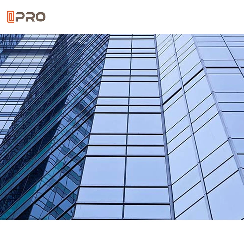  Glass curtain wall for commercial building glass facade window Tempered Low-e spider with big