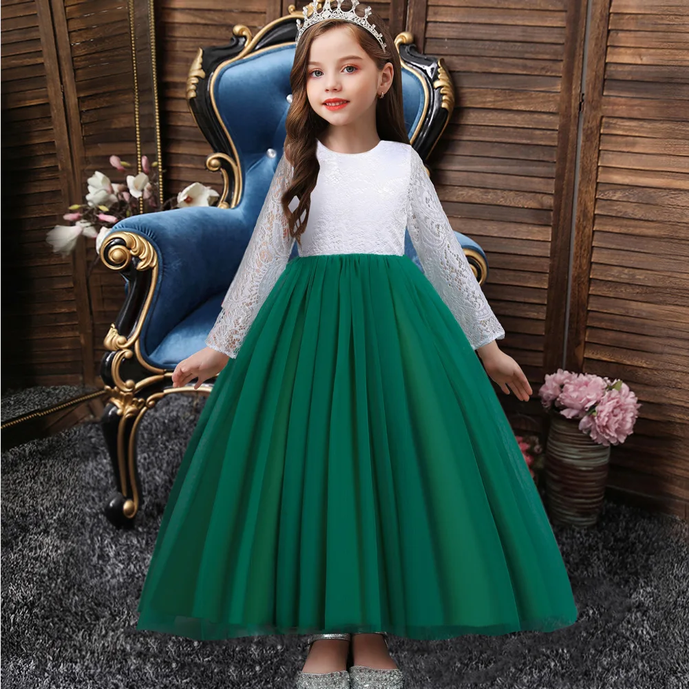 Tiktok Wholesale Lace Birthday Wedding Princess Party Little Kids Dresses For Girls