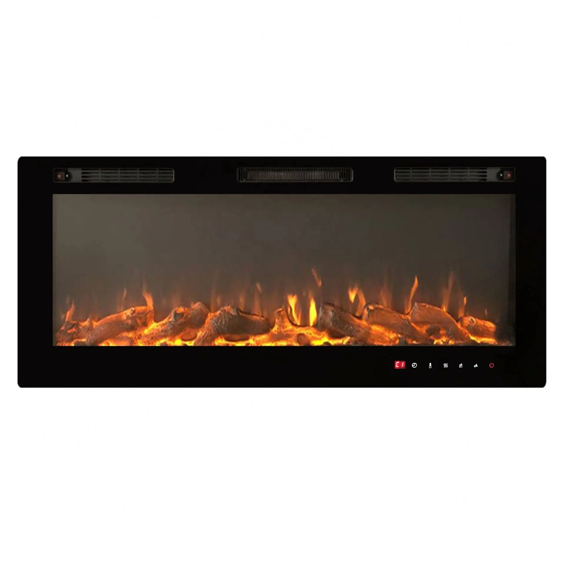 42 INCH WALL MOUNTED FIREPLACE WITH 10 FLAME COLORS WIFI CONTROL & BLUE TOOTH SPEAKER