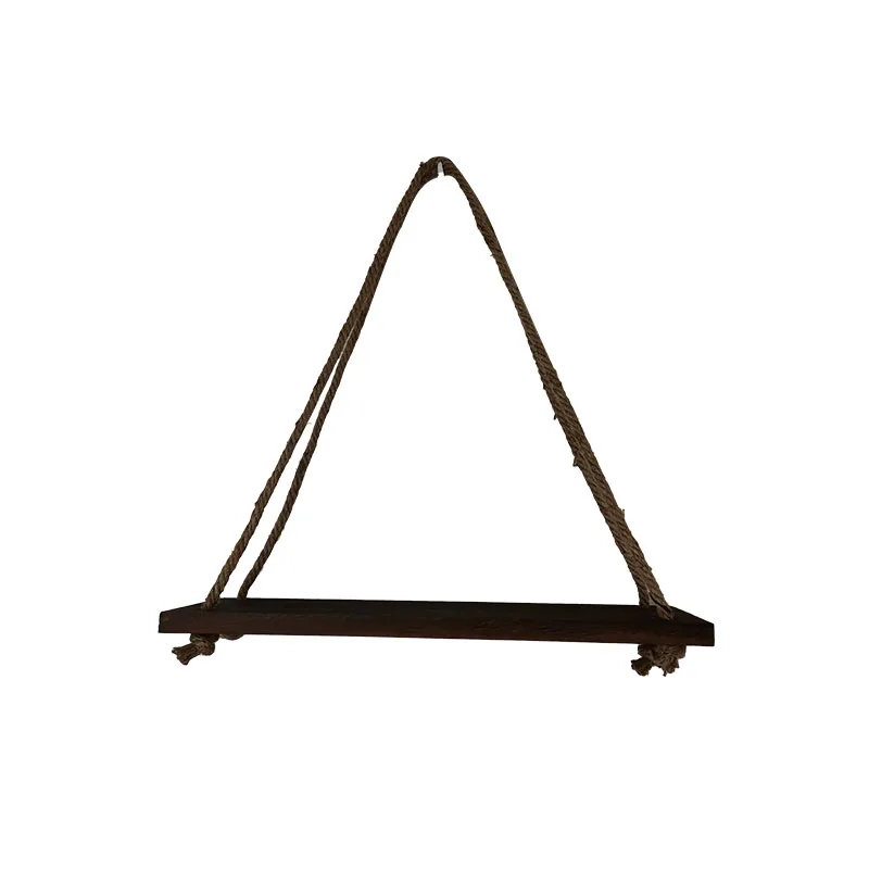 Веревка из пеньковой веревки без пробивания отверстий, перегородка из массива дерева, книжная полка, декоративная настенная полка