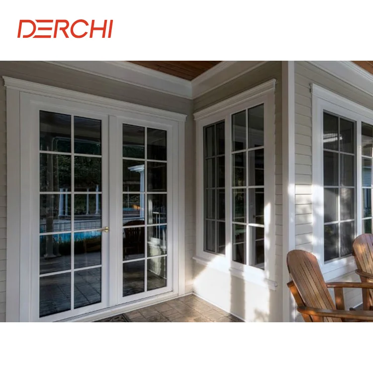 American hot sale Aluminum Exterior Door Double Glazed Glass Front Doors With Electronic Lock