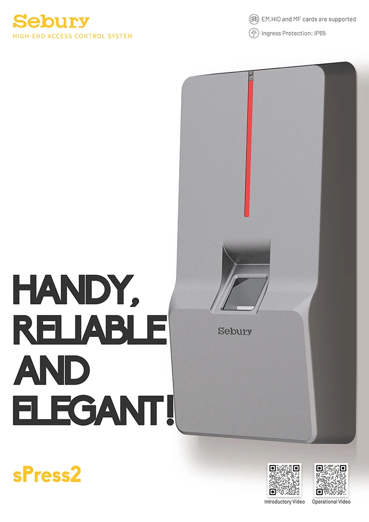 Sebury sPress2 Optical Fingerprint Support 3 Kinds of card Wiegand 26-66 Bits RFID Reader Standalone Access Control