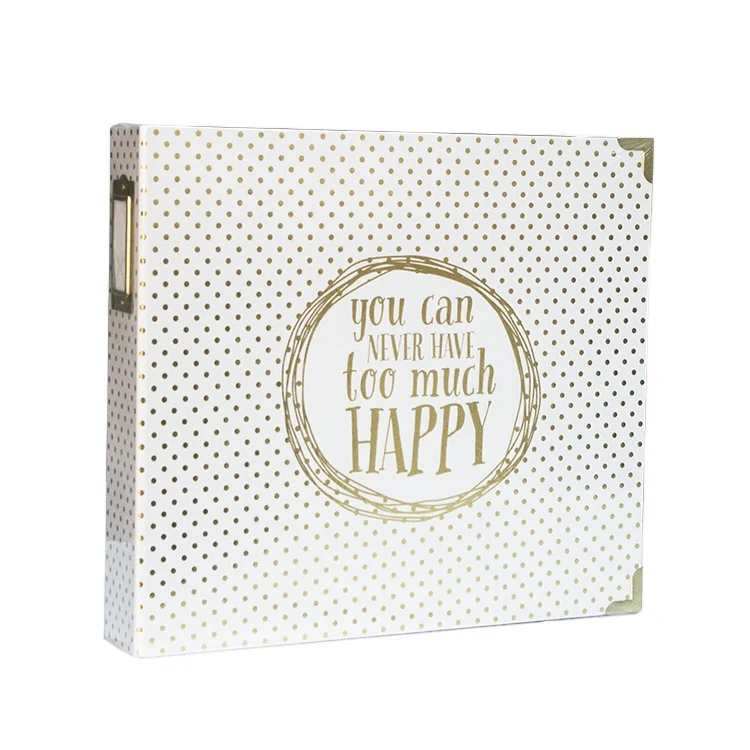 Hardcover Custom  3 hole ring binder OEM Logo  12x12 inch bronzing binder