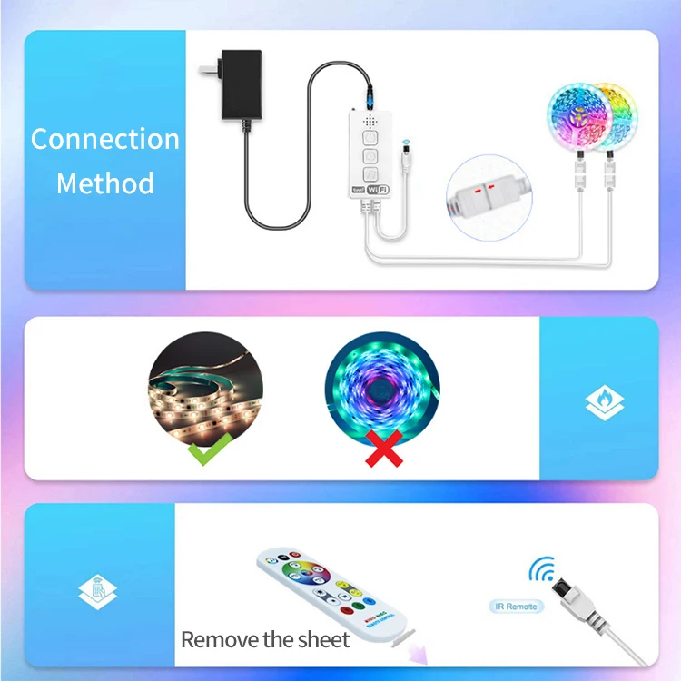 5050 10m 20m 30m Smart Strip Lights APP Control Rgb Christmas Lights Luces Led Para Habitacion Ruban Lumineux Led Lumineux