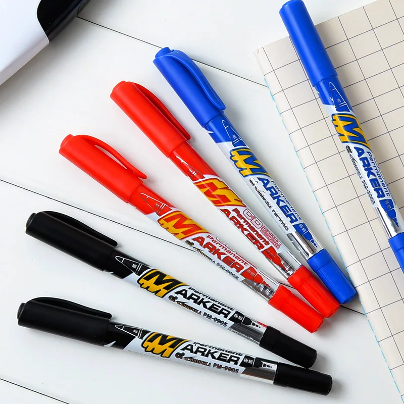 Hot selling oil based black double heads permanent waterproof marker pen fabric marker for students writing
