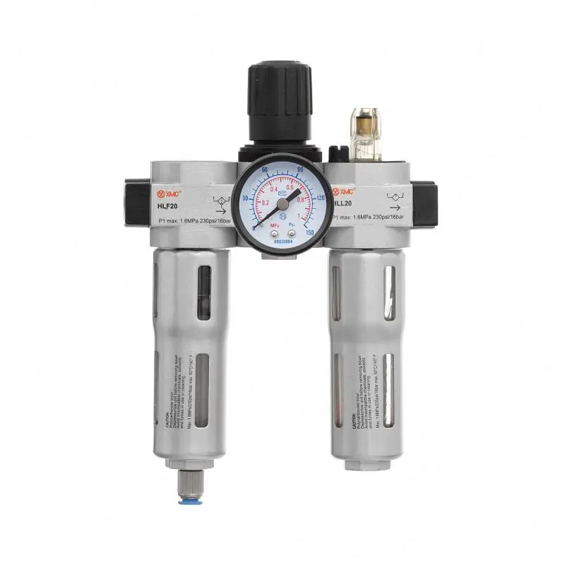 XMC HLC20-02 G1/4 inch pneumatic parts FRC unit mini air filter regulator lubricator with quick connector air filter regulator