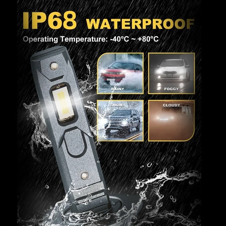 High Brightness LED Car Headlight & Fog Light Mini Bulb Foreign Trade Model H1 Direct Plug Fanless Mini Model RV Body Parts
