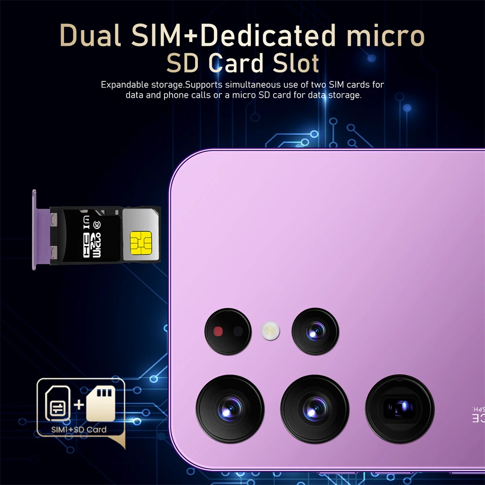 Hot Selling S23+ ULTRA Original 16gb+512gb 48MP+100MP Fingerprint Unlock 7300mAh Android 12.0 Cell Phone Smart Mobile Phone