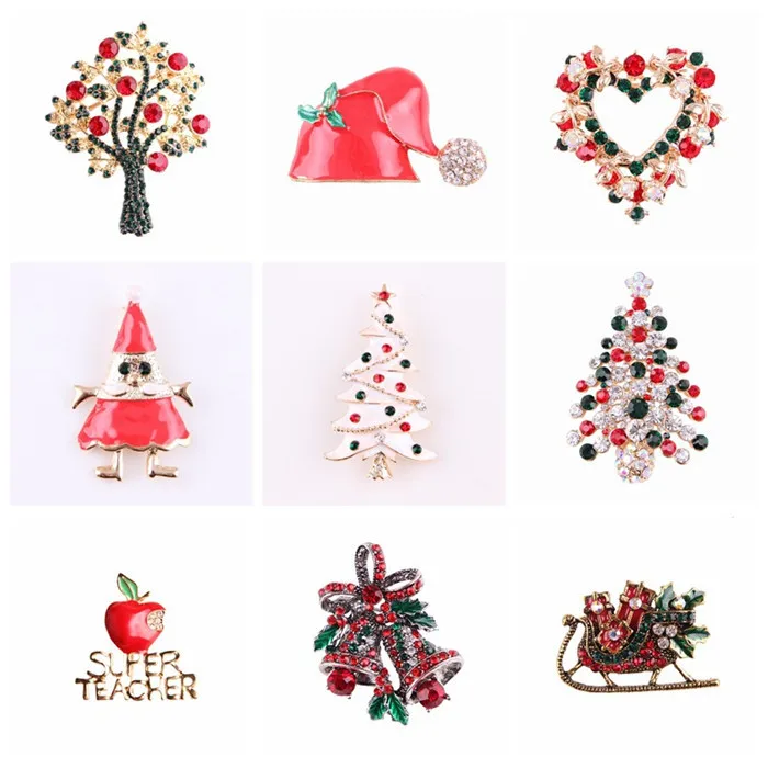 Wholesale New Fashion Rhinestone Crystal Jewelry Christmas Tree Brooch