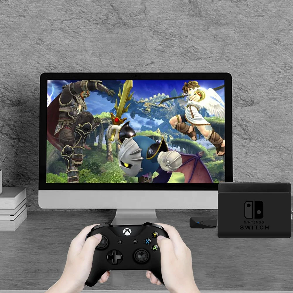 USB беспроводной + проводной адаптер для геймпада конвертер PS4/PS3/Nintendo Switch/ПК со светодиодными вспышками