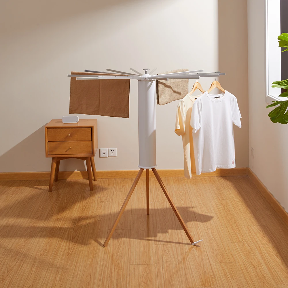 Foldable Stand Type Tripod Clothes Drying Rack Factory Price Garment Rack Portable