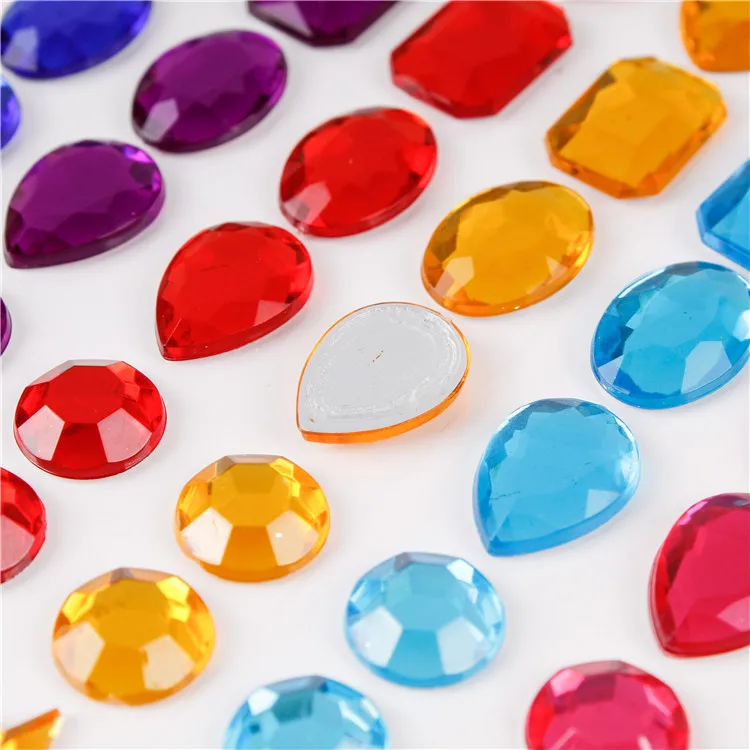 Wholesale 3d diamond rhinestones face crystal gem stickers for nail decoration