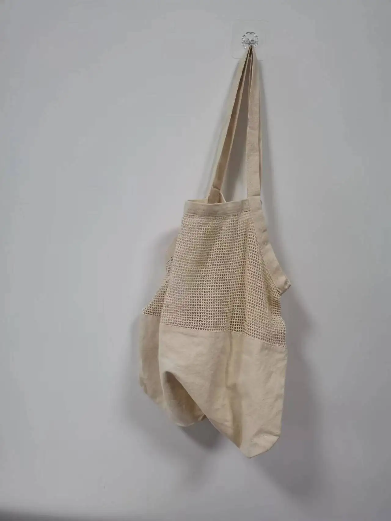 Custom eco friendly large cotton crochet market bag  shopping tote bag for groceries fruit vegetable dilly mesh bag