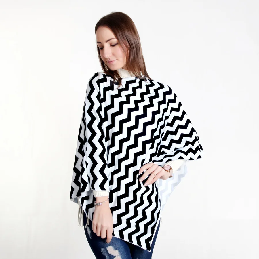 Breastfeeding Protection Carseat Canopy Baby Breast Feeding Poncho Covers Cotton Striped Multi Use Nursing Covers