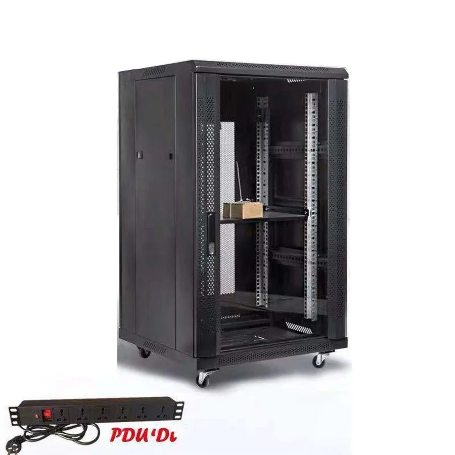19 Inch 18U Network Cabinet Server Rack Enclosure with Glass door