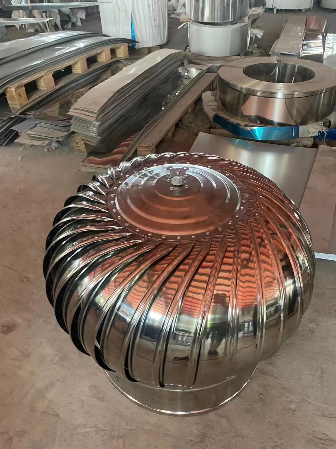 201 304 Stainless Steel No Power Cowl Vent Cover Roof Ventilation Fan Metal Wind Driven Powerless Turbine Fan