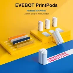 EVEBOT PrintPods Mini handheld printer non-toxic harmless ink can print pictures tattoo logo on skin cup shoes