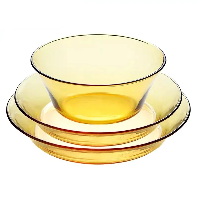 amber transparent borosilicate glass dinnerware