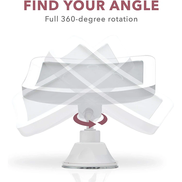 New Model 360 Degree Rotating LED Lighted Makeup Mirror Magnifying Bathroom Shower Suction Cup for Cosmetic Use