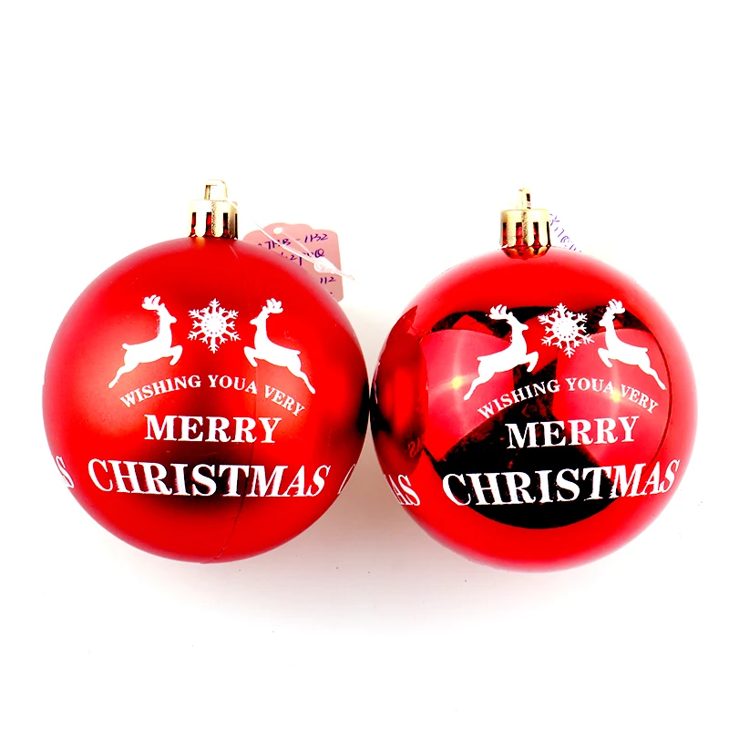 Christmas decoration supplier Christmas balls with hand painted shiny plastic ball ornament