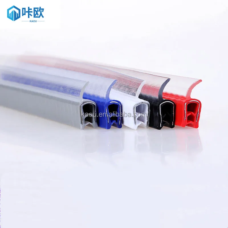 Auto PVC U shape trims flexible composite extruded rubber EPDM glass edge trim Sealing Rubber Strip