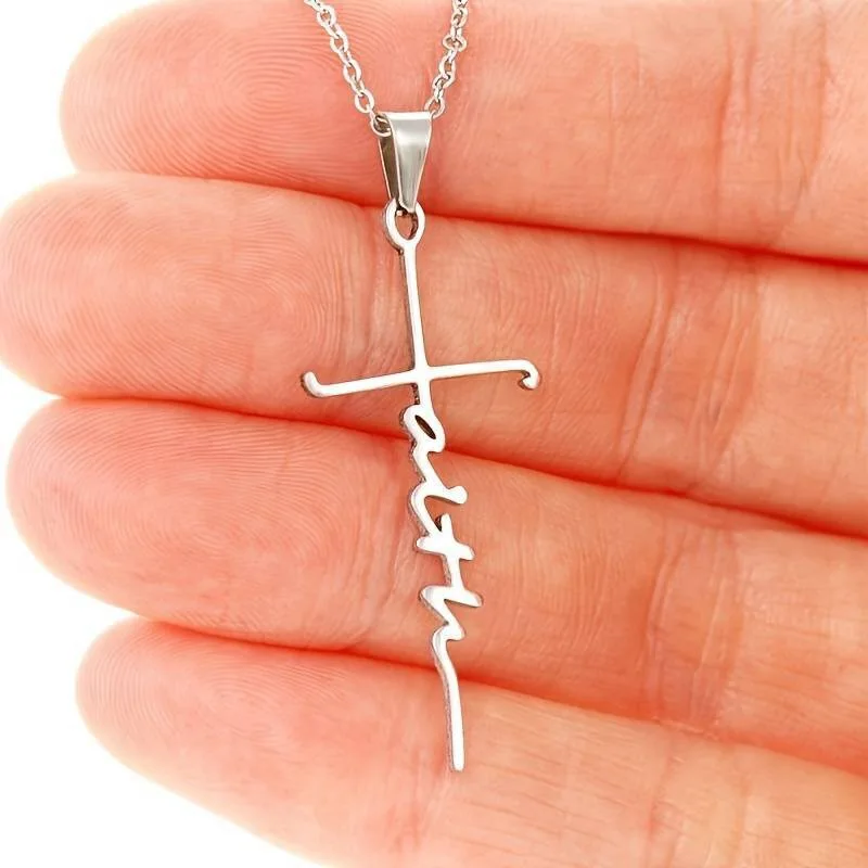 Оптовая продажа модные христианские подарки прочное ожерелье с надписью «Jesus Faith» для женщин
