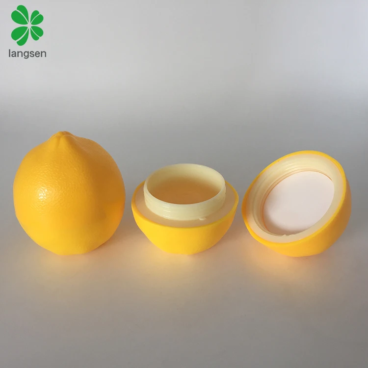 Empty 30g plastic ABS material  Imitation of lemon cosmetic jar container, fruit lemon shape cosmetic cream jar pot case