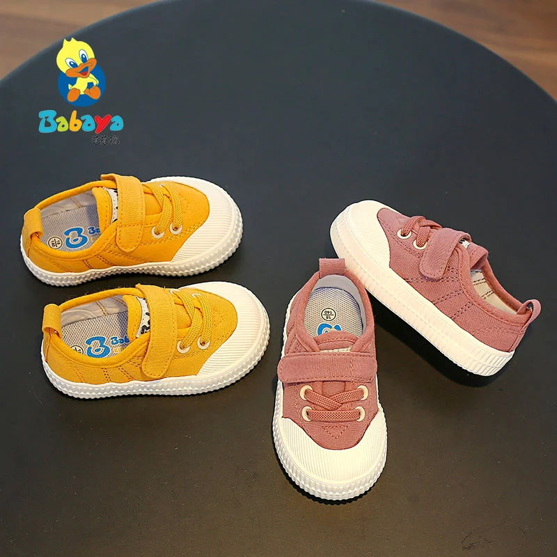 
9136 HUANQIU basic korean style soft sole canvas toddler shoes 