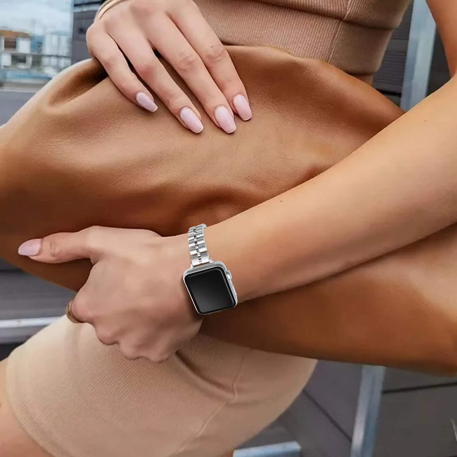 Лидер продаж сменный Браслет из нержавеющей стали для Apple Watch Стальные Ремешки серии 5/6/SE металлический