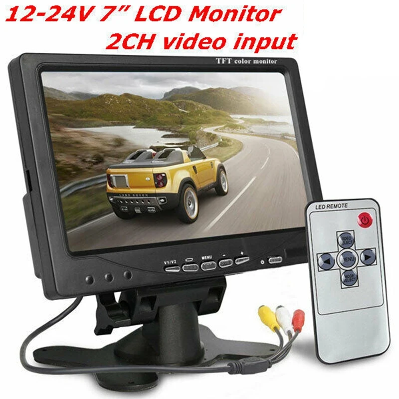 7 inch TFT LCD Screen Car Monitor Player 2 Way Video Input PAL/NTSC Monitor for Auto Rearview Home Security Surveillance Camera